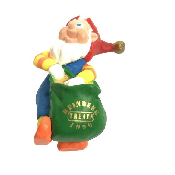 1996 Hallmark Keepsake Ornament Miniature Reindeer Treats Santa Elf Collectors C - Picture 2 of 6